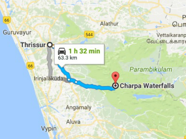 ചാര്പ്പ വെള്ളച്ചാട്ടം-എത്തിച്ചേരാന്