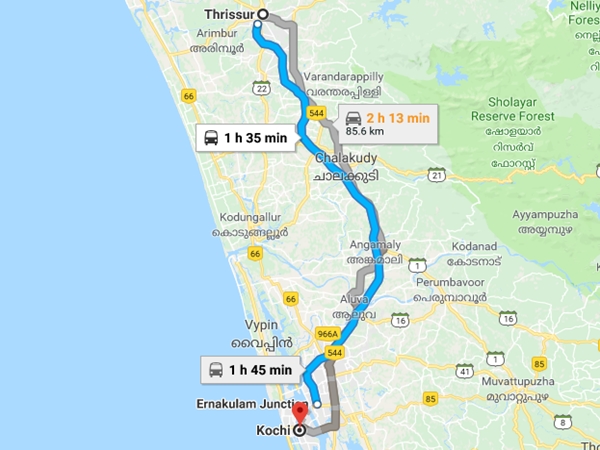 തൃശൂരില് നിന്നും കൊച്ചിയിലേക്ക്