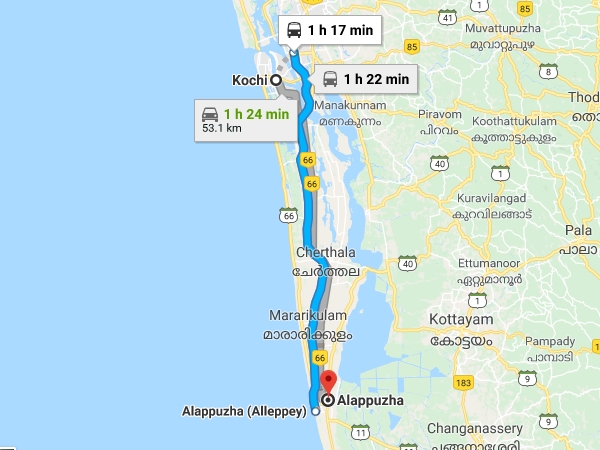 കൊച്ചിയില് നിന്നും ആലപ്പുഴയിലേക്ക്