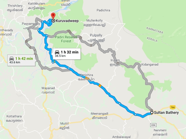 എത്തിച്ചേരാന്- ബത്തേരിയില് നിന്നും