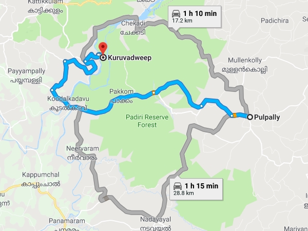 എത്തിച്ചേരാന്- പുല്പ്പള്ളി വഴി
