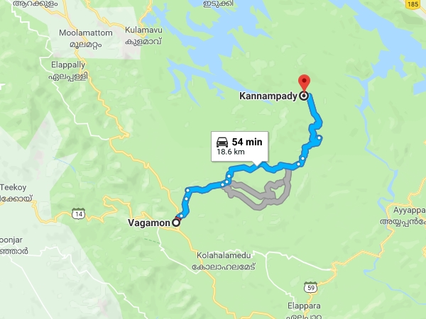 വാഗമണ്ണില് നിന്നും ഏഴാം നമ്പര് റോഡ് വഴി