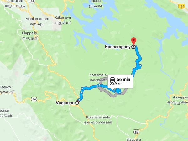 വാഗമണ്ണില് നിന്നും പുലിങ്കട്ട വഴി