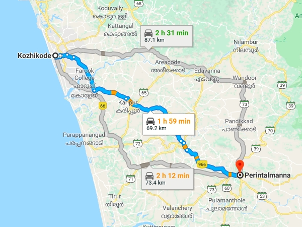 കോഴിക്കോട് നിന്നും പെരിന്തല്മണ്ണയിലേക്ക്