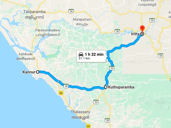 കണ്ണൂര്-കുത്തുപറമ്പ്- ഇരിട്ടി