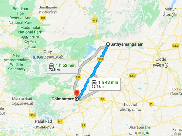 കോയമ്പത്തൂരില് നിന്നും സത്യമംഗലം
