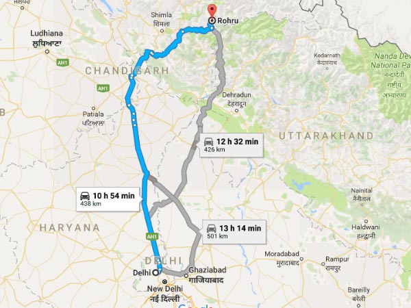 ഡെല്ഹിയില് നിന്നും റോഹ്റുവിലേക്ക്
