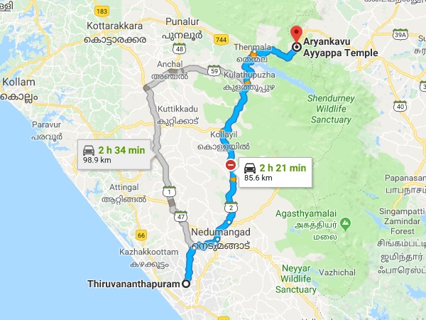 ക്ഷേത്രത്തിലെത്താൻ