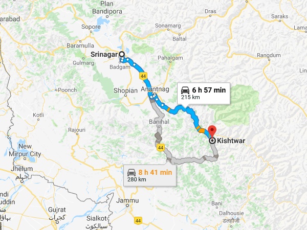 കിഷ്ത്വാറിൽ എങ്ങിനെ എത്തിച്ചേരാം