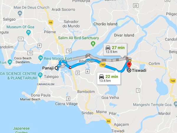 തിസ്വാഡിയിൽ എത്തിച്ചേരാൻ