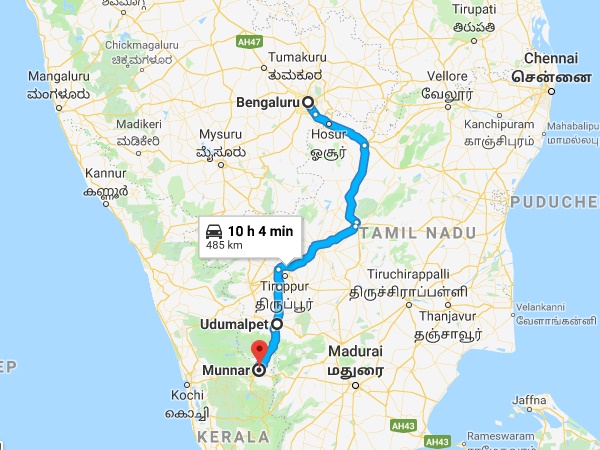 റൂട്ട് 1: ഉദുമൽപേട്ട് റൂട്ട്