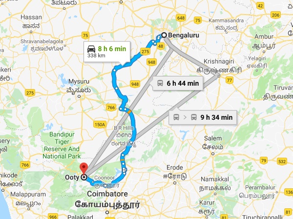 ബാംഗ്ലൂരിൽ നിന്നും ഊട്ടിയിലേക്ക്