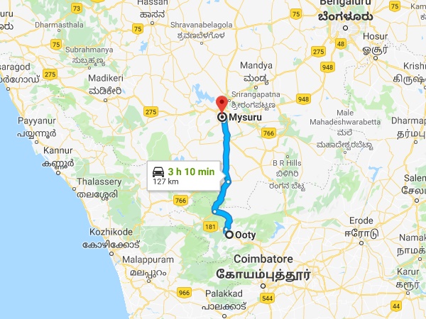 മൈസൂരിൽ നിന്നും ഊട്ടിയിലേക്ക്
