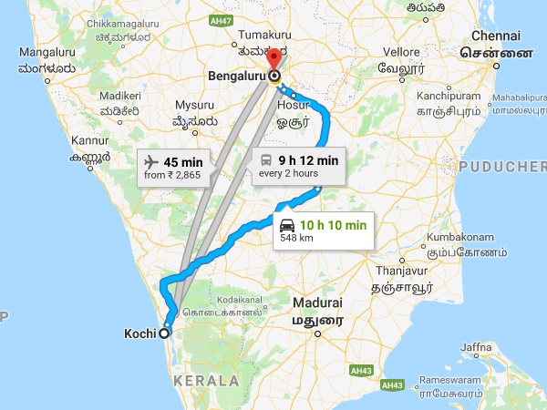 കൊച്ചിയിൽ നിന്നും ബാംഗ്ലൂരിലേക്ക്