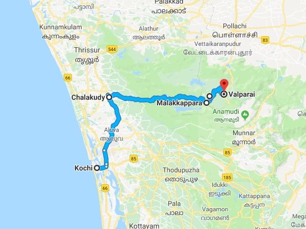 വാൽപ്പാറയിൽ നിന്നും കൊച്ചിയിലേക്ക്